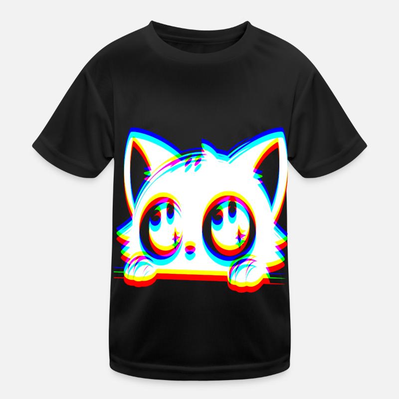 EDM Cat Glitch Style T-shirt sport Enfant