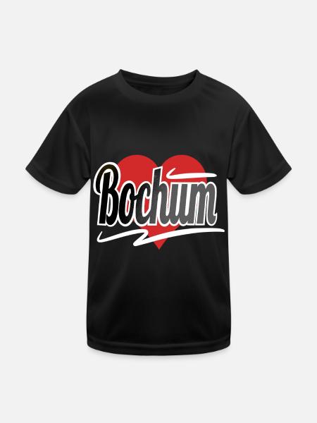 Bochum - Kinder Funktions-T-Shirt - Schwarz - Vorne