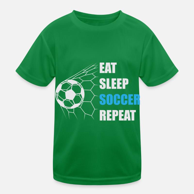 Eat sleep soccer repeat Kids Functional T-Shirt