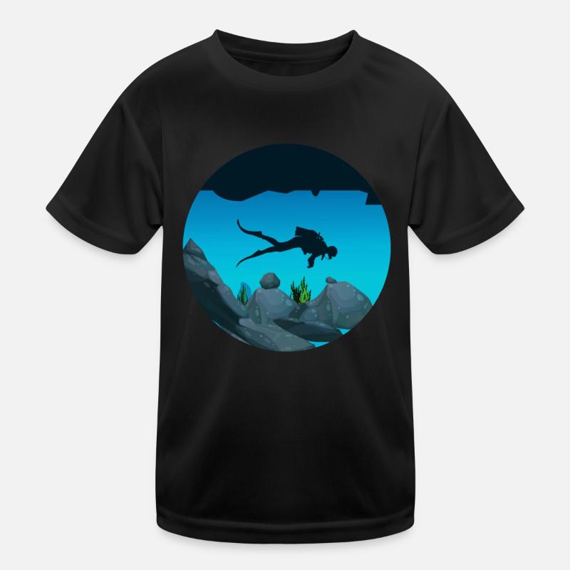 Höhlentauchen Kinder Funktions-T-Shirt