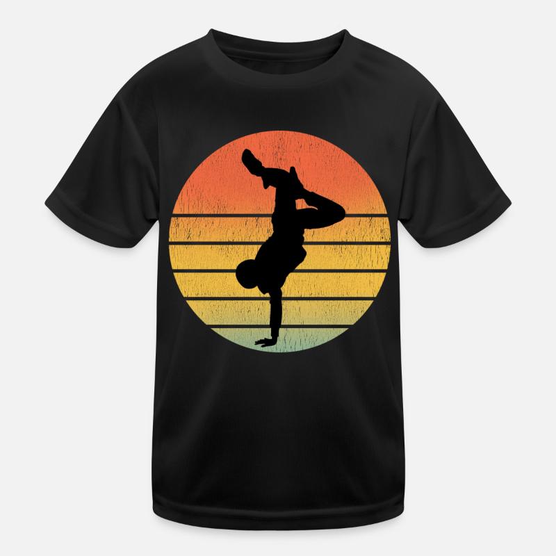 Breakdance Breakdancing Breakdancer Vintage Retro - Kinder Funktions-T-Shirt - Schwarz