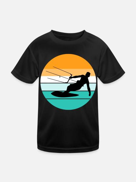 Kiteboarding Kiteboarder Kitesurfen Kitesurfen - Kinder Funktions-T-Shirt - Schwarz