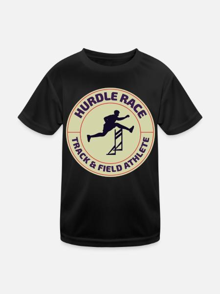 Hurdles Hurdling Hurdler Running Runner Athletes - Kids Functional T-Shirt - black - Front