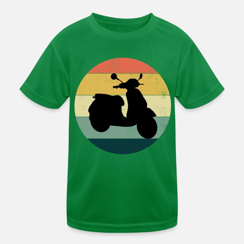 Roller Fahrer Roller Motorrad Vintage Retro Kinder Funktions-T-Shirt