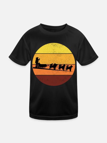 Husky Schlitten Hunderennen Alaskan Racers - Kinder Funktions-T-Shirt - Schwarz