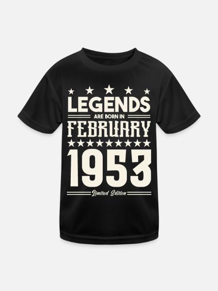 Geschenklegende Februar 1953. Geschenk Februar 1953. - Kinder Funktions-T-Shirt - Schwarz - Vorne