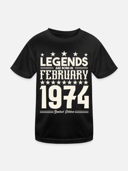 Gift legend February 1974. Gift February 1974. - Kids Functional T-Shirt - black - Front