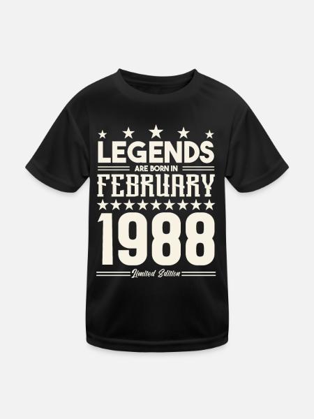 Cadeau Légende Février 1988. cadeau février 1988. - T-shirt sport Enfant - noir - Devant