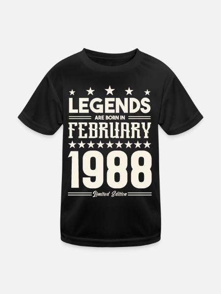 Cadeau Légende Février 1988. cadeau février 1988. - T-shirt sport Enfant - noir - Devant