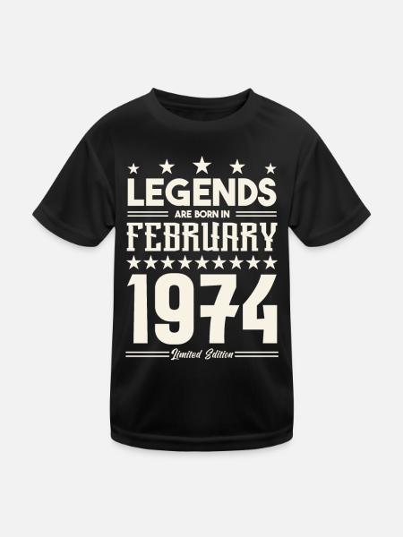 Gift legend February 1974. Gift February 1974. - Kids Functional T-Shirt - black - Front