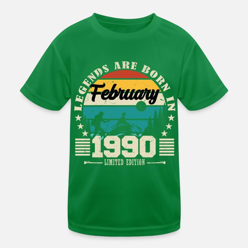 February 1990. Birthday gift February 1990. Kids Functional T-Shirt