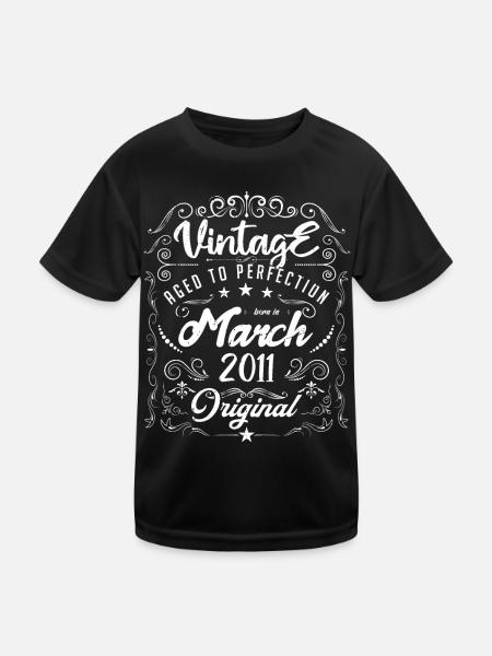 Vintage Né(e) en Mars 2011. anniversaire mars 2011 - T-shirt sport Enfant - noir - Devant