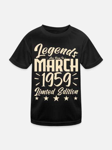 Naissance En Mars 1959. Cadeau d'anniversaire mars - T-shirt sport Enfant - noir - Devant