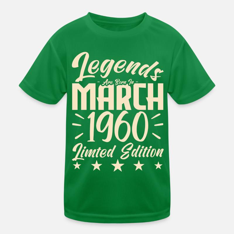 Naissance En Mars 1960. Cadeau d'anniversaire mars T-shirt sport Enfant
