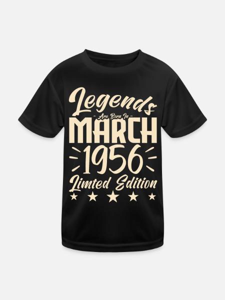 Naissance En Mars 1956. Cadeau d'anniversaire mars - T-shirt sport Enfant - noir - Devant