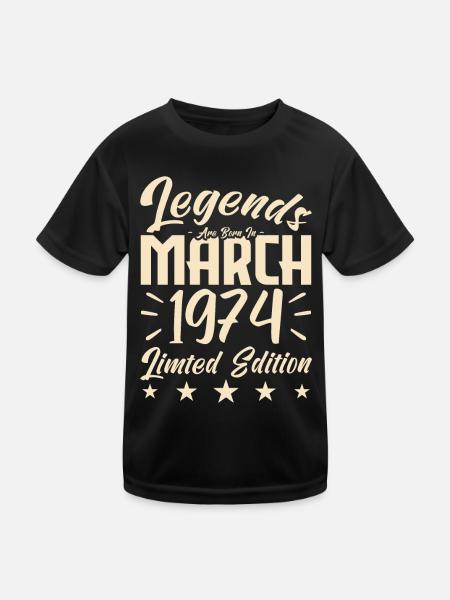 Naissance En Mars 1974. Cadeau d'anniversaire mars - T-shirt sport Enfant - noir - Devant