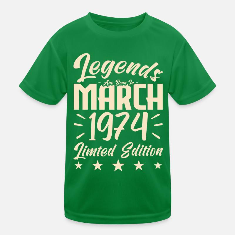 Naissance En Mars 1974. Cadeau d'anniversaire mars T-shirt sport Enfant