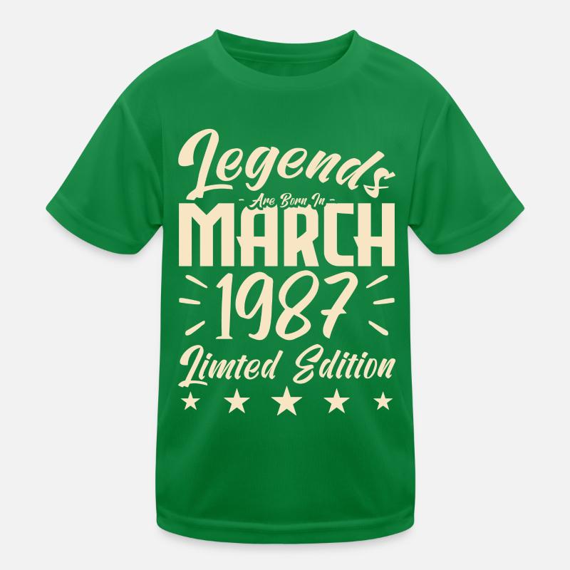 1987 Geburt. März Geburtstagsgeschenk Kinder Funktions-T-Shirt