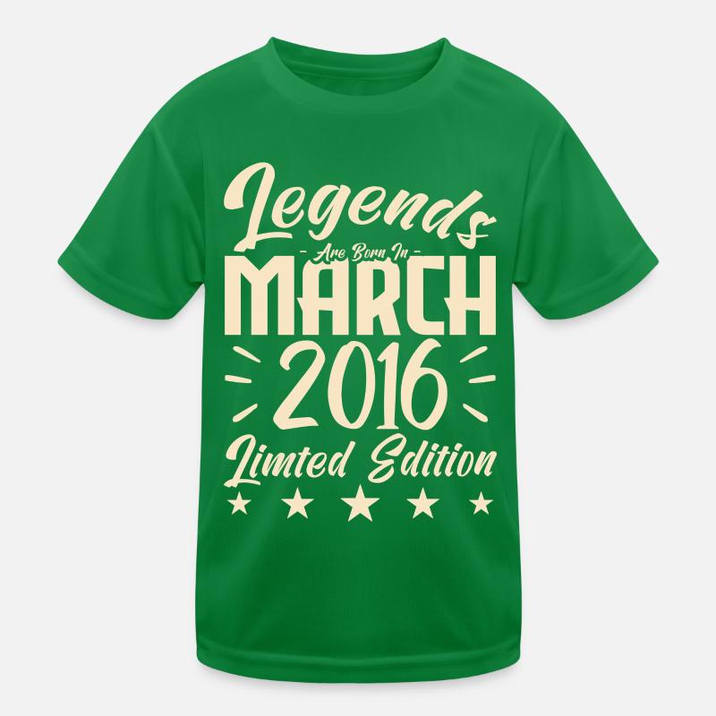 Naissance En Mars 2016. Cadeau d'anniversaire mars T-shirt sport Enfant