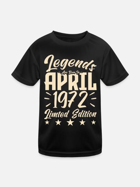 Geboren 1972 Geburtstagsgeschenk 1972 - Kinder Funktions-T-Shirt - Schwarz - Vorne