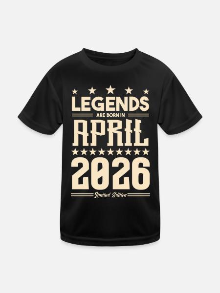 Gift Legend April 2026 gift April 2026. April - Kids Functional T-Shirt - black - Front