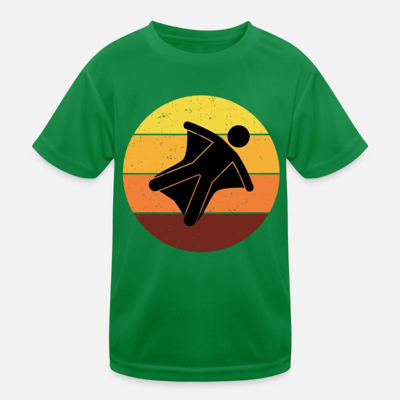 Wingsuit flying Base Jumping Skydiving Retro Kids Functional T-Shirt