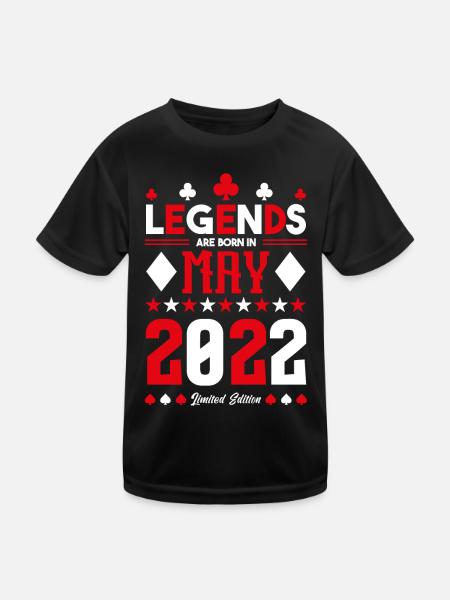 birthday gift May 2022. card games . May - Kids Functional T-Shirt - black - Front