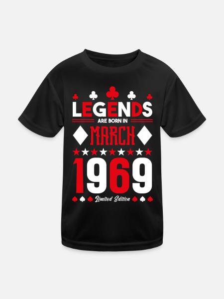 cadeau d'anniversaire Mars 1969. jeux de carte . - T-shirt sport Enfant - noir - Devant
