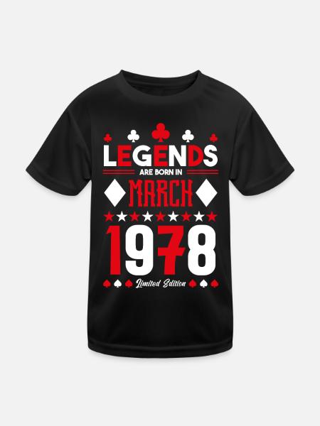 cadeau d'anniversaire Mars 1978. jeux de carte . - T-shirt sport Enfant - noir - Devant