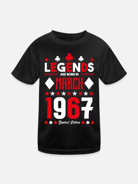 cadeau d'anniversaire Mars 1967. jeux de carte . - T-shirt sport Enfant - noir - Devant