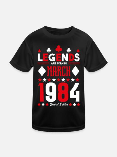 cadeau d'anniversaire Mars 1984. jeux de carte. - T-shirt sport Enfant - noir - Devant