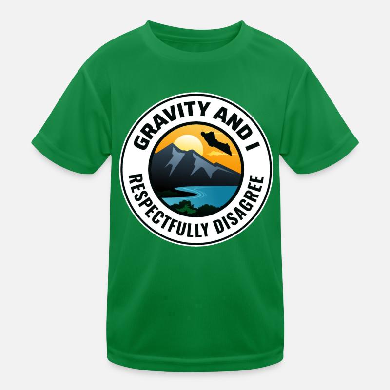 Wingsuit flying Base Jumping Skydiving Wingsuiting Kids Functional T-Shirt