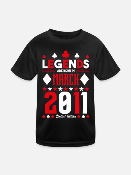 cadeau d'anniversaire Mars 2011. jeux de carte. - T-shirt sport Enfant - noir - Devant
