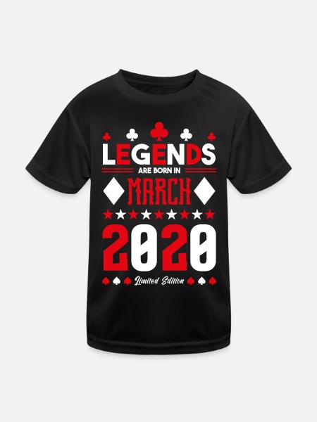 cadeau d'anniversaire Mars 2020. jeux de carte. - T-shirt sport Enfant - noir - Devant
