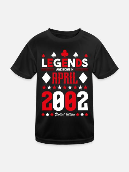cadeau d'anniversaire avril 2002. jeux de carte. - T-shirt sport Enfant - noir - Devant