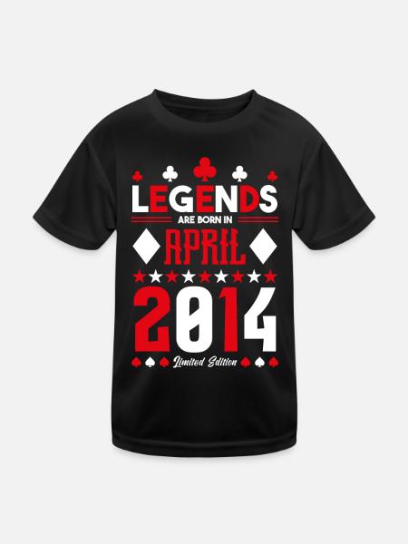 cadeau d'anniversaire avril 2014. jeux de carte. - T-shirt sport Enfant - noir - Devant