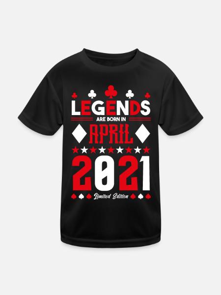 cadeau d'anniversaire avril 2021. jeux de carte. - T-shirt sport Enfant - noir - Devant