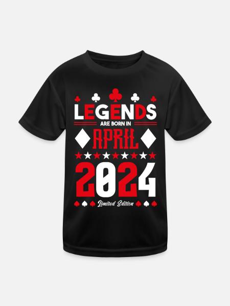cadeau d'anniversaire avril 2024. jeux de carte. - T-shirt sport Enfant - noir - Devant