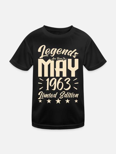 Geboren 1963 Geburtstagsgeschenk 1963. - Kinder Funktions-T-Shirt - Schwarz - Vorne