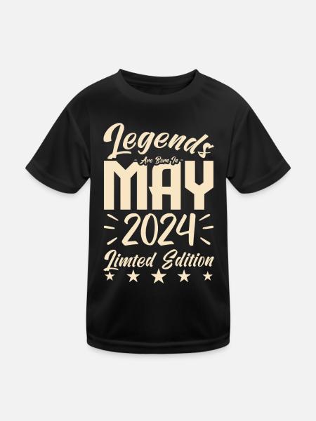 Born May 2024 Birthday gift 2024. - Kids Functional T-Shirt - black - Front