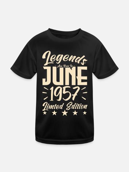 Geboren 1957 Geburtstagsgeschenk 1957. - Kinder Funktions-T-Shirt - Schwarz - Vorne