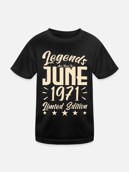 Naissance En juin 1971 Cadeau d'anniversaire 1971. - T-shirt sport Enfant - noir - Devant