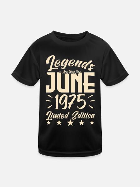 Geboren 1975 Geburtstagsgeschenk 1975. - Kinder Funktions-T-Shirt - Schwarz - Vorne