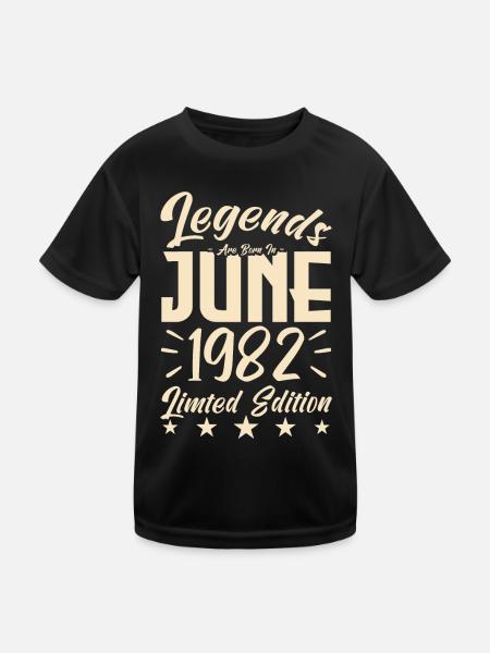 Geboren 1982 Geburtstagsgeschenk 1982. - Kinder Funktions-T-Shirt - Schwarz - Vorne