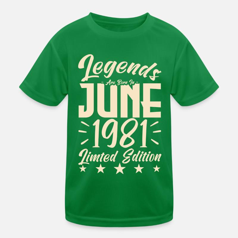 Geboren 1981 Geburtstagsgeschenk 1981. Kinder Funktions-T-Shirt