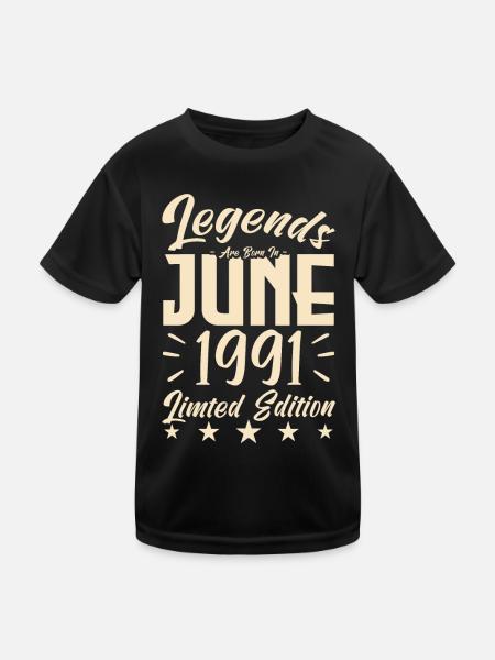 Geboren 1991 Geburtstagsgeschenk 1991. - Kinder Funktions-T-Shirt - Schwarz - Vorne