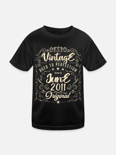 Vintage Né(e) en Juin 2011. anniversaire juin 2011 - T-shirt sport Enfant - noir - Devant