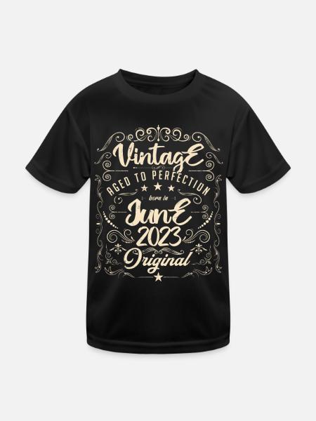 Vintage Né(e) en Juin 2023. anniversaire juin 2023 - T-shirt sport Enfant - noir - Devant