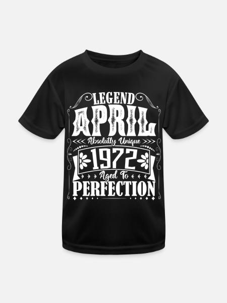 Avril 1972. Anniversaire avril 1972. Cadeau 1972. - T-shirt sport Enfant - noir - Devant