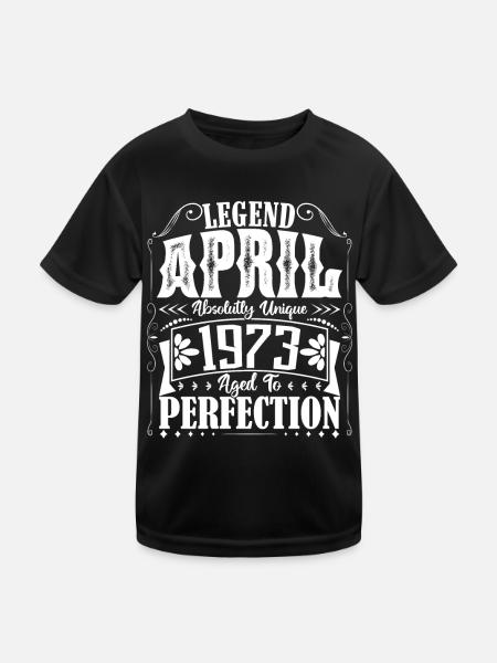 Avril 1973. Anniversaire avril 1973. Cadeau 1973. - T-shirt sport Enfant - noir - Devant